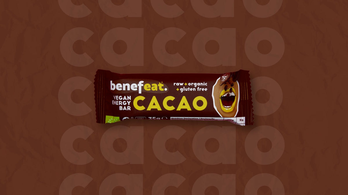 Benefeat Cacao vegan energy bar, 35 g