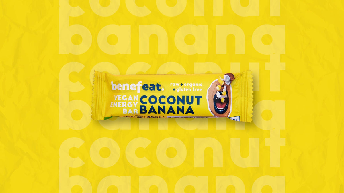 Benefeat Coconut Banana vegan energy bar, 35 g Main image